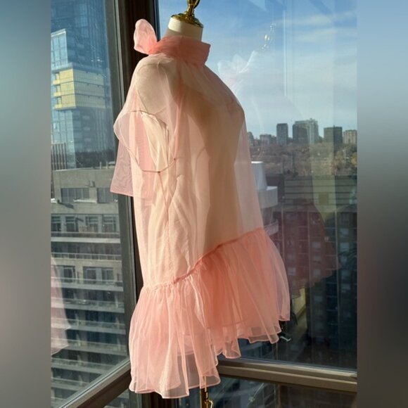 🆕 SIMKHAI 🧿 NWT Beaux Tiered Babydoll Mini Dress, Ballet Pink - Sz US 6 - Picture 9 of 16